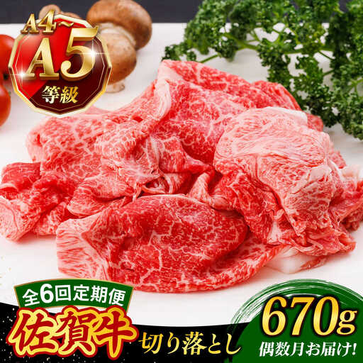 【6回定期便・偶数月発送】A4 A5等級 佐賀牛 切り落とし 670g /焼肉どすこい[UCC027]