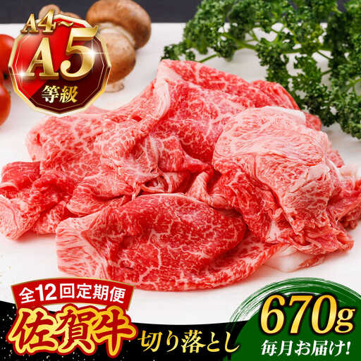 【12回定期便】A4 A5等級 佐賀牛 切り落とし 670g /焼肉どすこい[UCC028]