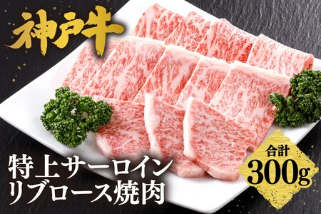 神戸牛特上サーロイン・リブロース焼肉300g　61-17