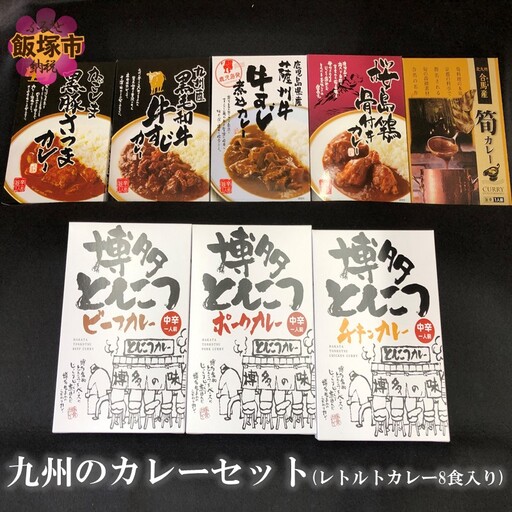 九州のカレーセット(レトルトカレー8食入り)【B-177】