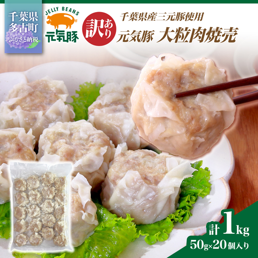 訳あり　元気豚 大粒肉焼売 1kg(50g×20個入り)_惣菜・加工品 シュウマイ  _【配送不可地域：離島・沖縄県】 TAKB059