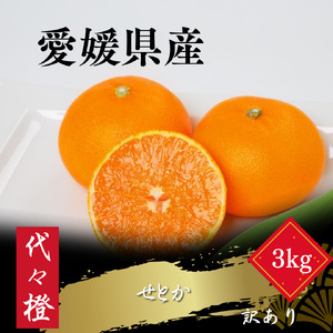【先行受付】【最高の旨みと香りが詰まった】代々橙せとか【ご家庭用】3kg【C83-44】【1623951】 YWTW044