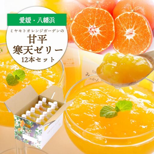 ゲル化剤・pH調整剤不使用!愛媛限定栽培品種 甘平(かんぺい)寒天ゼリー 12本[D25-226][1629412] YW