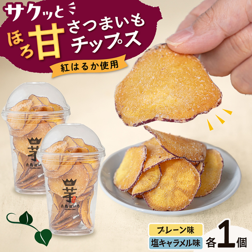 入江農園 さつまいもチップス(プレーン味・塩キャラメル味 各1個)2個入り 糸島市 / いとのKIKORI