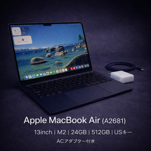 パソコン 【整備済｜法人リースアップ品】MacBook Air 13インチ M2 / 24GB / 512GB SSD｜良好コンディション・動作確認済【現品限り】 476-01