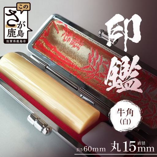 牛角(白)印鑑 実印 専用ケース付|はんこ ハンコ 牛角(白)手彫り仕上げ オーダーメイド 進学 就職 結婚 御祝 贈答 印乃匠かしま 送料無料 佐賀県 鹿島市