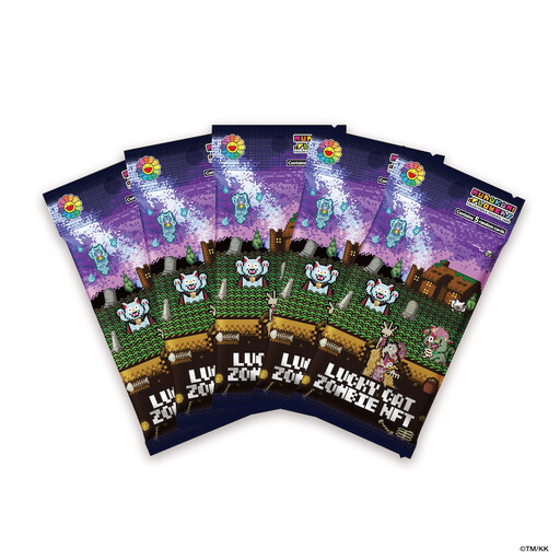 Murakami.Flowers Collectible Trading Card-Lucky Cat Zombie NFT Card  5パックセット ランダム｜京都 アート トレカ