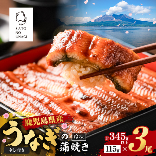 鹿児島県産 うなぎ蒲焼 115g×3尾 345g以上 K379-001_01 鰻 ウナギ 惣菜 贅沢