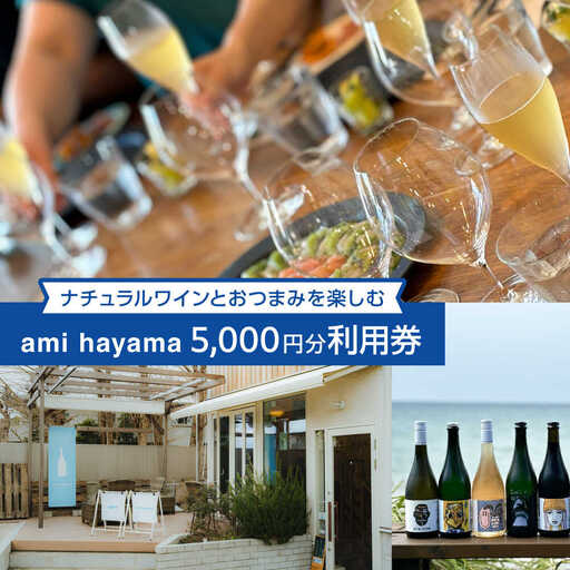 ナチュラルワインとおつまみを楽しむ利用券 5，000円分【ami hayama】[ASBI004]