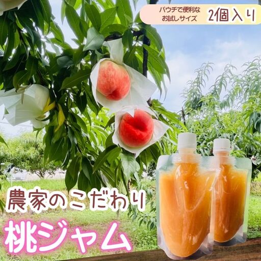 農家のこだわり桃ジャム 添加物不使用・おうち用パウチ お試し桃ジャム　2個 【aozf009】