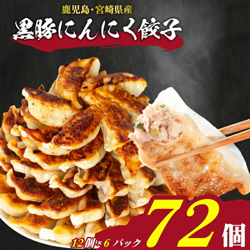 訳あり 黒豚にんにく餃子 72個 冷凍 餃子 IB