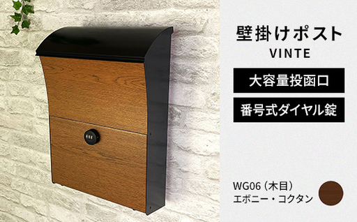 デザイン いろいろ 壁掛けポスト VINTEヴィンテ （エボニー・コクタン） おしゃれ 壁掛けポスト レターパック ダイヤル F25R-124