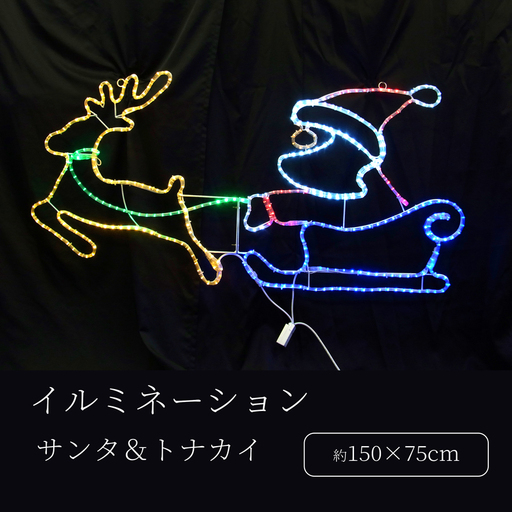 サンタとトナカイのモチーフのLEDイルミネーション(L2DM288）_0249-004-T07