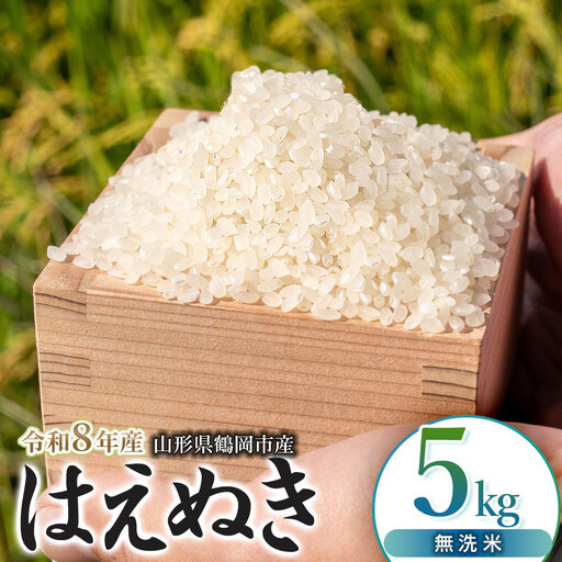 【令和8年産 新米】はえぬき 無洗米 5kg（5kg×1袋）K-831 馬町さくらファーム