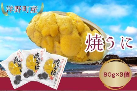 焼うに 80g×3個 キタムラサキウニ