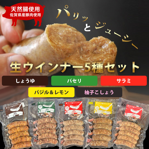 生トン 人気5種セット 計25本(各40g×5本)/ 豚 生ウインナー
