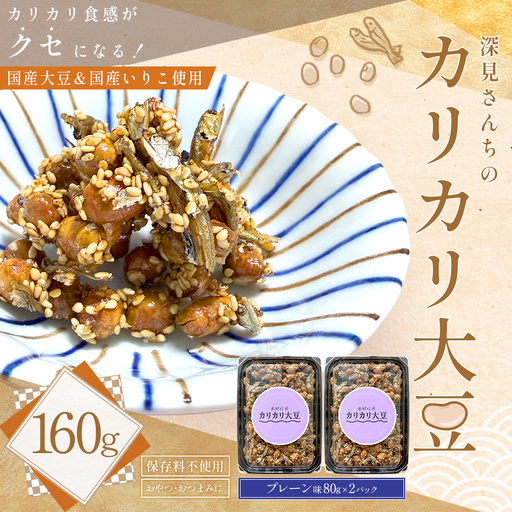 赤村伝承 深見さんちのカリカリ大豆 プレーン 80g×2 福岡県 赤村 4Y2