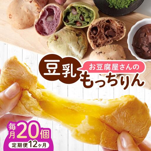  ＜定期便・全12回＞濃厚豆乳＆コラーゲン入り お豆腐屋さんの豆乳もっちりん 20個セット
