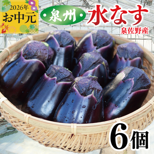 [お中元対応]泉州 泉佐野市産 ハウス水なす 6個