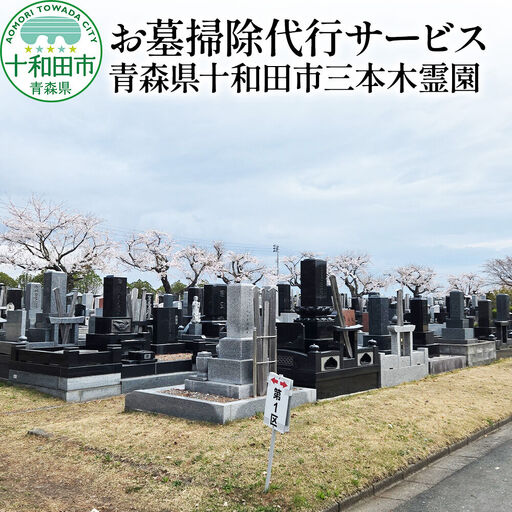 お墓掃除代行サービス 青森県十和田市三本木霊園 レターパックプラス