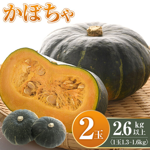 【先行予約】かぼちゃ 2玉2.6kg以上(2026年11月初旬から順次発送開始)　かぼちゃ _05689