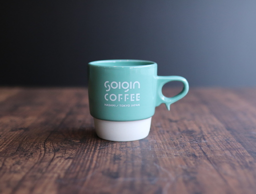 【波佐見焼】SOIGIN COFFEE　ロゴ入りスタッキングマグカップ（グリーン）＋ドリップバッグ5個