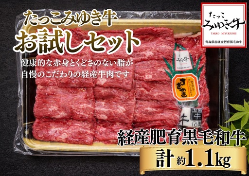 オーク牧場のたっこみゆき牛【お試しセット】すき焼き350g焼肉350gステーキ2枚