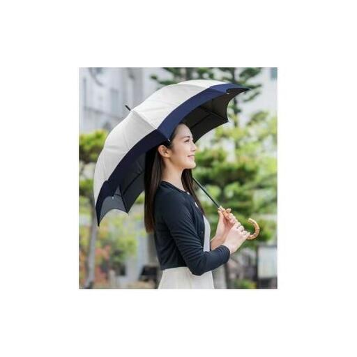ロサブラン【日傘】ミドル コンビアーチ【55cm】【アイボリー×ネイビー】
