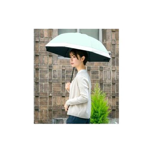 ロサブラン【日傘】2段折り コンビ【50cm】【ミント×アイボリー】