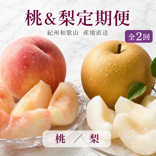 【全2回】かつらぎ町のフルーツ定期便（桃・梨）【8月・9月】 【tkb426】