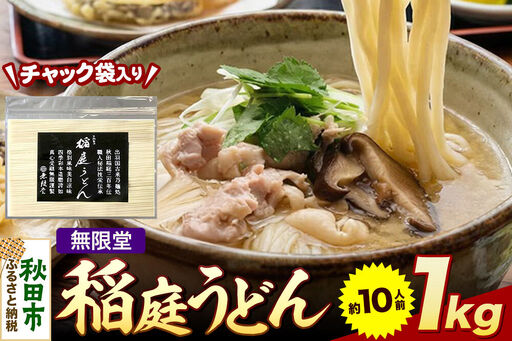 無限堂 稲庭うどん チャック袋入り 1kg(約10人前) 秋田