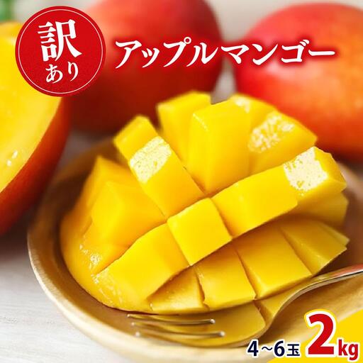 【2026年夏発送】【先行予約】訳あり  アップルマンゴー！2kg箱(4～6玉)