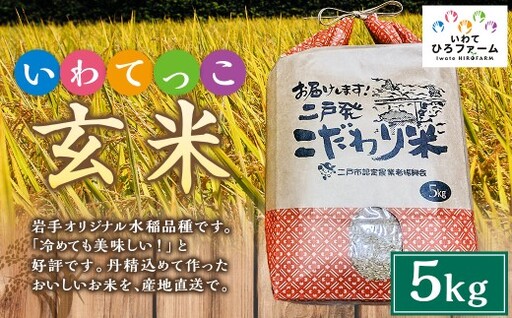 令和7年産 いわてっこ 玄米 5kg / 米 お米 ご飯 飯 こめ コメ 産地直送 産地 直送 岩手県産 国産