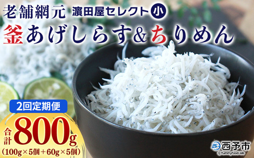 ＜老舗網元 濵田屋セレクト 釜あげしらす＆ちりめん (合計800g) 2回定期便＞ 『お申込み月の翌月より配送開始』 減塩 釜揚げ シラス じゃこ 海鮮 海産物 丼 おにぎり 具材 ご飯 おつまみ おやつ 小魚 乾物 国産 マルヨシ水産 特産品 愛媛県 西予市【冷凍】AMS0025