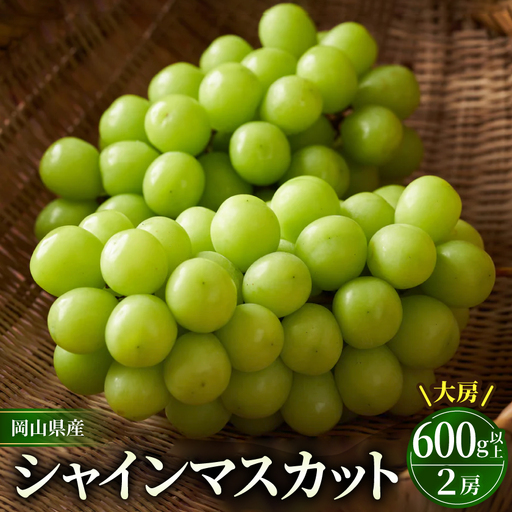 岡山市　一宮産　シャインマスカット　大房　600g以上×2房入り　化粧箱入り【配送不可地域：離島】【1726293】
