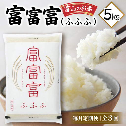 【毎月定期便】富山のお米「富富富(ふふふ)」 5kg【中旬発送】全3回【4086231】