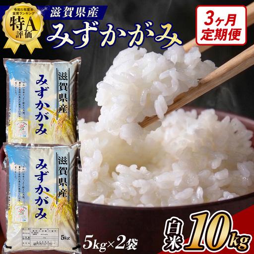 【3ヶ月定期便】【令和7年産】近江米みずかがみ白米10kg（5kg×2袋）