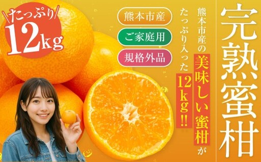 【規格外品】熊本市産 完熟 蜜柑 ご家庭用 12kg 【2026年9月上旬～2027年2月上旬迄発送予定】 みかん ミカン 果物 フルーツ