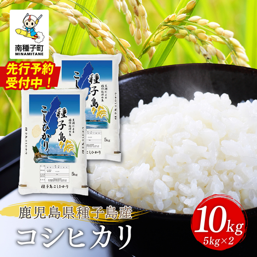 【先行予約】《令和8年産米 新米》 【8月上旬より順次発送予定】 種子島産コシヒカリ10kg（5kg×2）【新栄物産】