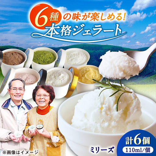 本格ジェラート ミリーズ6個セット 110ml×6個 / ジェラート アイスクリーム シャーベット ギフト 贈答 / 佐賀県 / 松本アイス工房[41AOAA001]