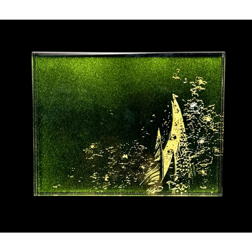 すし下駄 登り孔雀 梨地グリーン ［NF287］