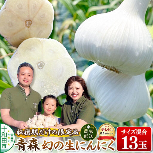 【2027年収穫分】先行受付【テレビ紹介】青森 幻の生にんにく13玉（農家直送・収穫期だけの限定品） 青森にんにくファーム