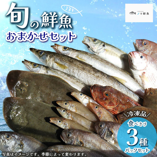 鮮度抜群！お魚おまかせ食べきり3種パック×1セット・下処理加工してあるので解凍してすぐに調理できます