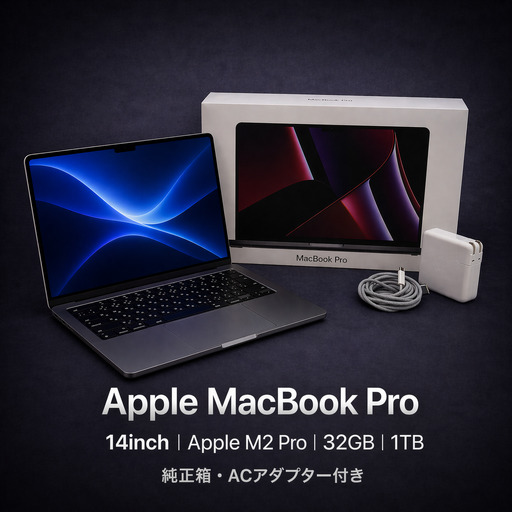【厳選整備済｜法人リースアップ品】MacBook Pro 14インチ M2 Pro / 32GB / 1TB SSD｜★美品・動作確認済｜★化粧箱付き【現品限り】 806-01ts