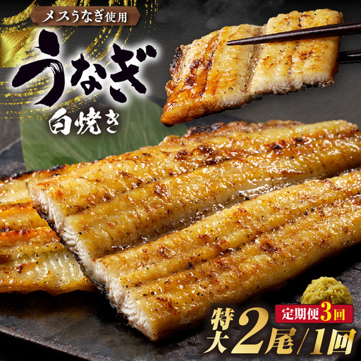 [定期便3ヶ月]三河高浜産三代目養鰻家の白焼きうなぎ 特大2尾_74-518