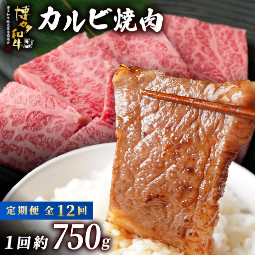  ≪定期便・全12回≫博多和牛 カルビ焼肉（バラ）