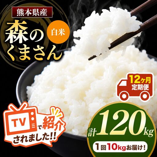 【 定期便 12回 】 熊本県産 白米 森のくまさん 10kg