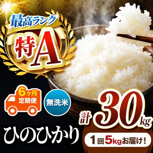 【 定期便 6回 】 熊本県産 無洗米 ひのひかり 5kg