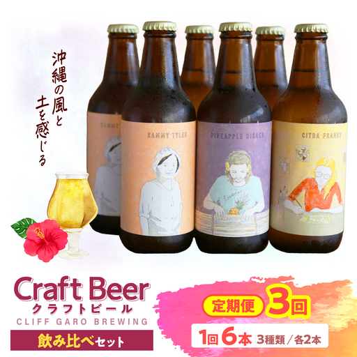 [全3回定期便]-CLIFF BEER- 定番ビール3種 (6本入り) ビール クラフトビール 350ml 飲み比べ ギフト 沖縄市 / 株式会社クリフクラフト[BCDS006]