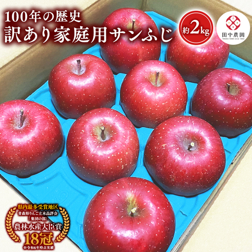 りんご 家庭用 サンふじ 約2kg 青森県平川市産 りんご